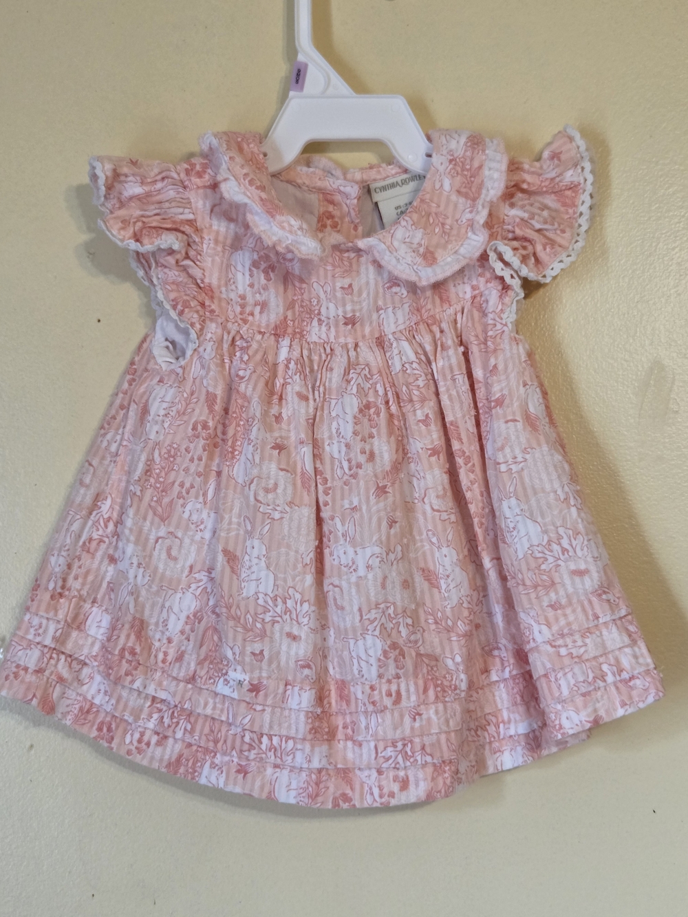 Cynthia Rowley Pink & White Ruffled Baby Dress